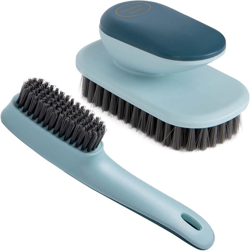 Selaurel Laundry Scrub Brush 2 Pack Soft Bristle Brush for Stains & Clothes - Household Cleaning Tool for Bathroom Countertops & Bathtubs (Blue) - Image 1